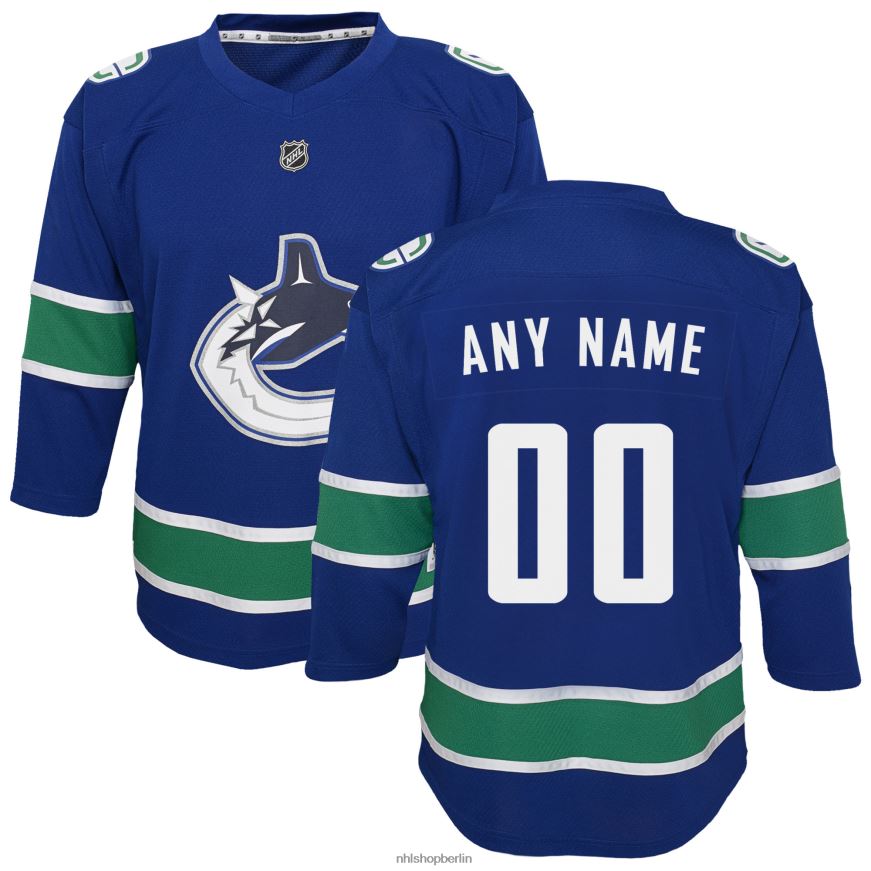 Jugend NHL Blaues Replica-Trikot der Vancouver Canucks nach Maß Kleidung BF680T827