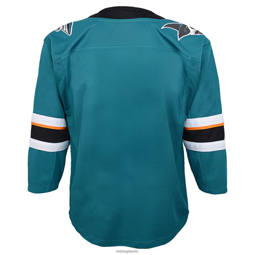 Jugend NHL Blaugrünes Home-Premier-Trikot der San Jose Sharks Kleidung BF680T2082