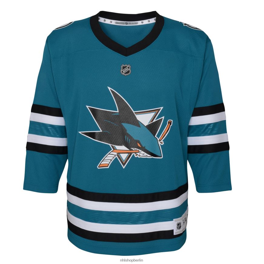 Jugend NHL Blaugrünes Replika-Trikot der San Jose Sharks Kleidung BF680T610