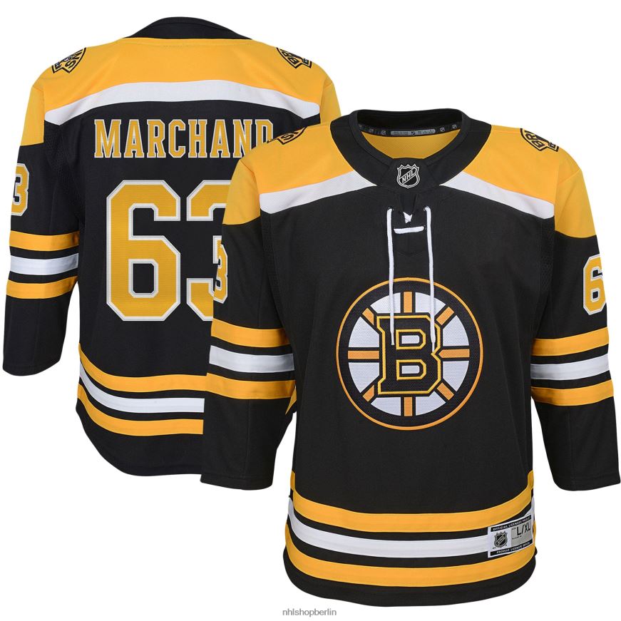 Jugend NHL Boston Bruins Brad Marchand Schwarzes Home-Premier-Spieler-Trikot Kleidung BF680T87