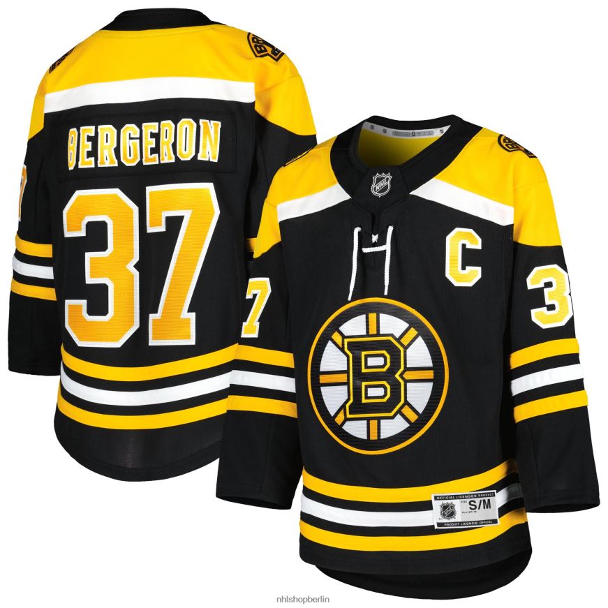 Jugend NHL Boston Bruins Patrice Bergeron schwarzes Home-Premier-Spieler-Trikot Kleidung BF680T59