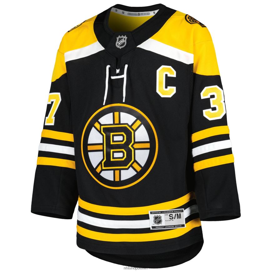 Jugend NHL Boston Bruins Patrice Bergeron schwarzes Home-Premier-Spieler-Trikot Kleidung BF680T59