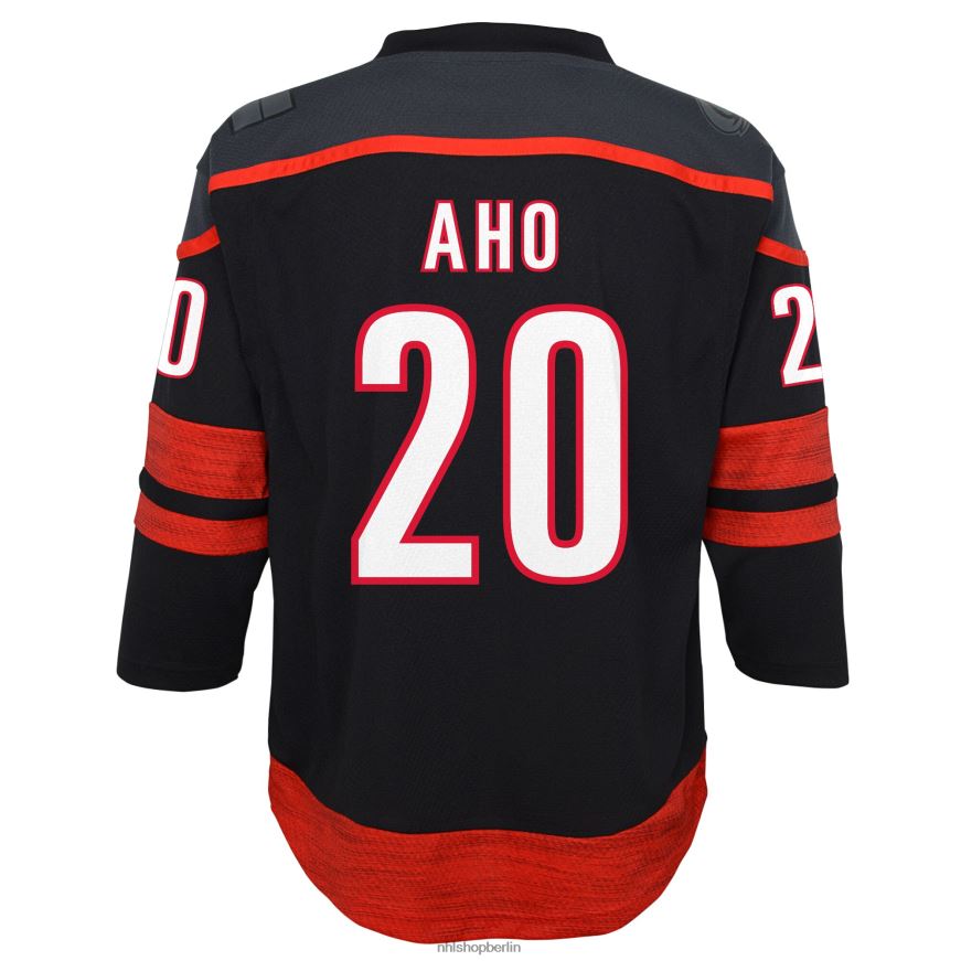 Jugend NHL Carolina Hurricanes Sebastian Aho Schwarzes Replika-Heimtrikot Kleidung BF680T254