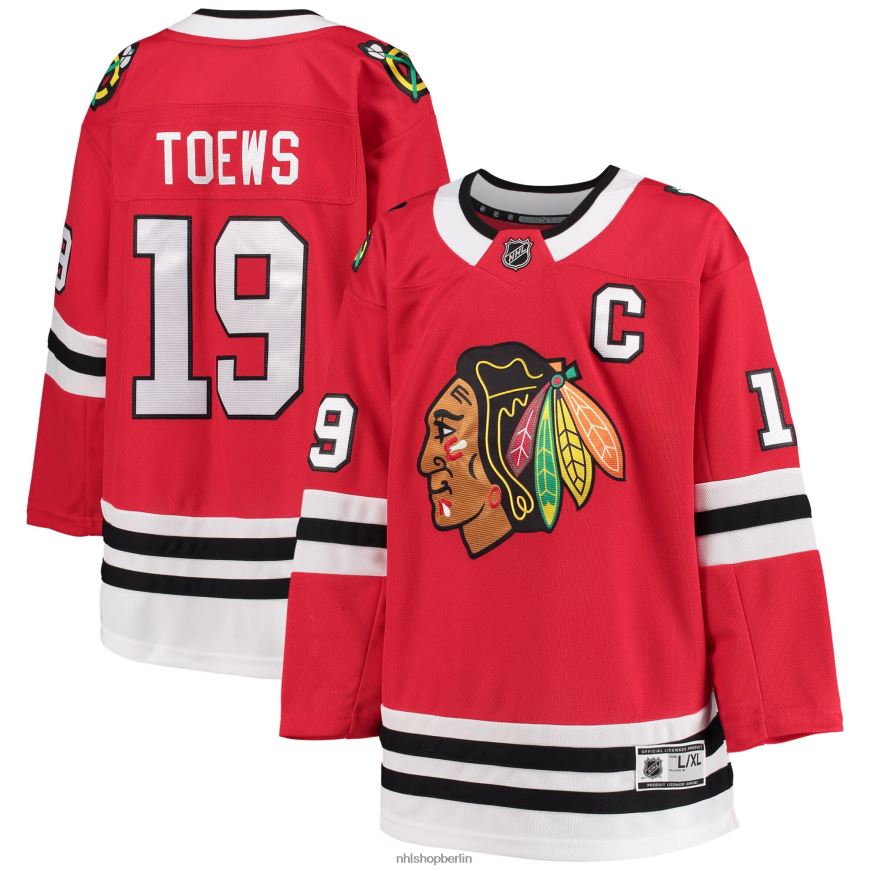 Jugend NHL Chicago Blackhawks Jonathan Toews rotes Heim-Premier-Trikot Kleidung BF680T2126