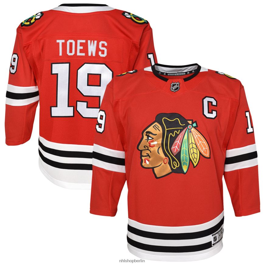 Jugend NHL Chicago Blackhawks Jonathan Toews rotes Home-Premier-Spieler-Trikot Kleidung BF680T1028