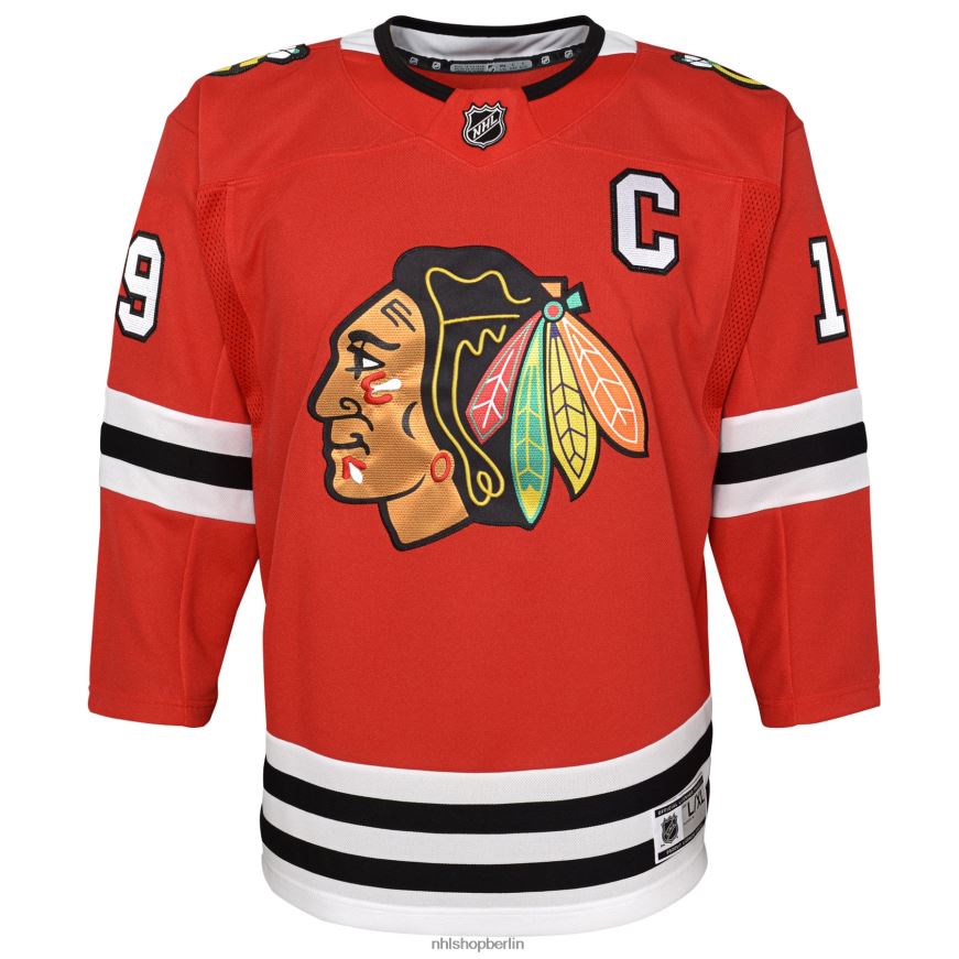 Jugend NHL Chicago Blackhawks Jonathan Toews rotes Home-Premier-Spieler-Trikot Kleidung BF680T1028