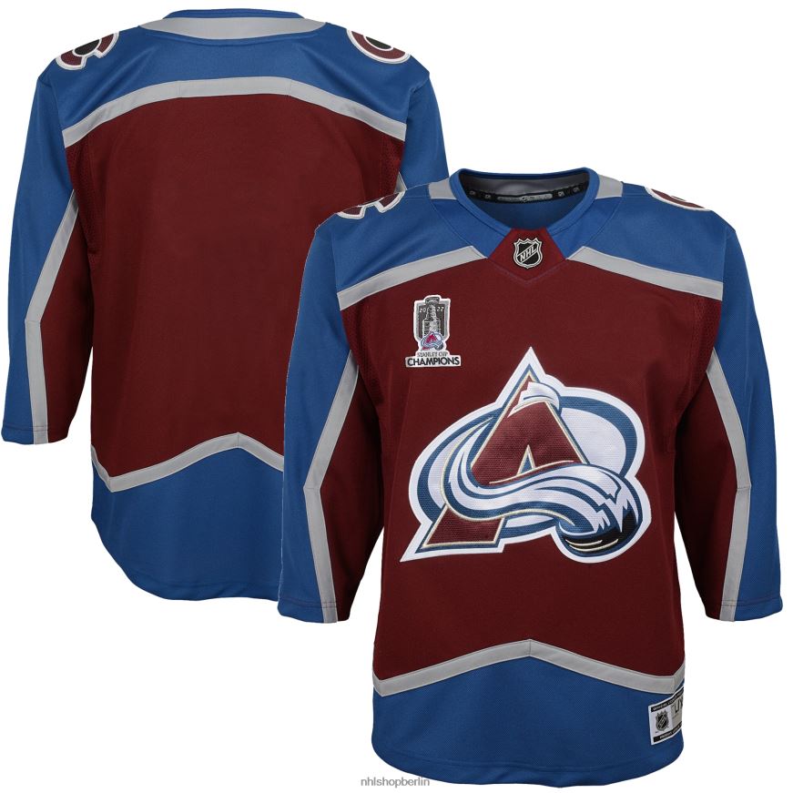 Jugend NHL Colorado Avalanche Burgundy Home 2022 Stanley Cup Champions Premier Trikot Kleidung BF680T991