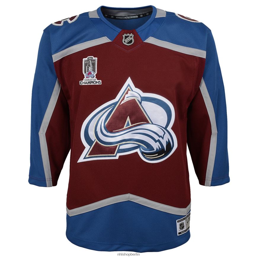 Jugend NHL Colorado Avalanche Burgundy Home 2022 Stanley Cup Champions Premier Trikot Kleidung BF680T991