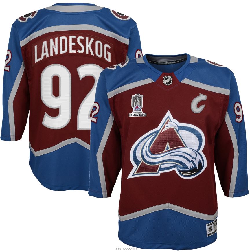 Jugend NHL Colorado Avalanche Gabriel Landeskog Burgundy Home 2022 Stanley Cup Champions Premier-Spieler-Trikot Kleidung BF680T916