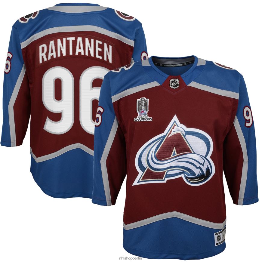 Jugend NHL Colorado Avalanche Mikko Rantanen Burgund Heimtrikot der Stanley Cup Champions 2022 Premier-Spieler-Trikot Kleidung BF680T775