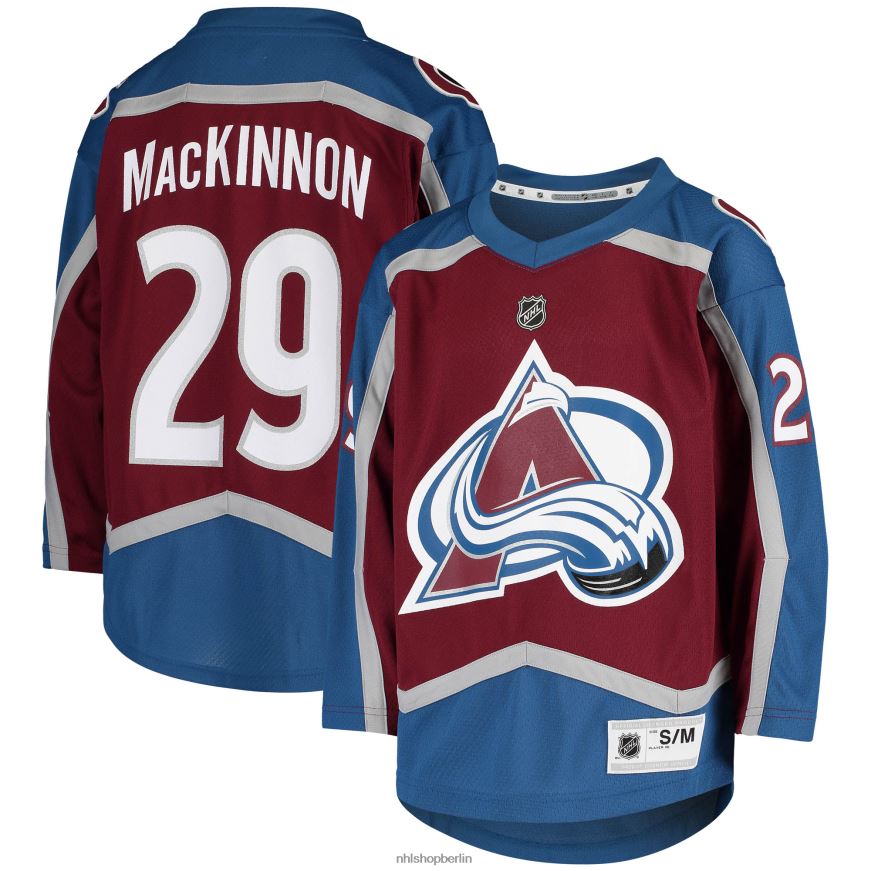 Jugend NHL Colorado Avalanche Nathan Mackinnon Burgunder-Heim-Replika-Spielertrikot Kleidung BF680T153