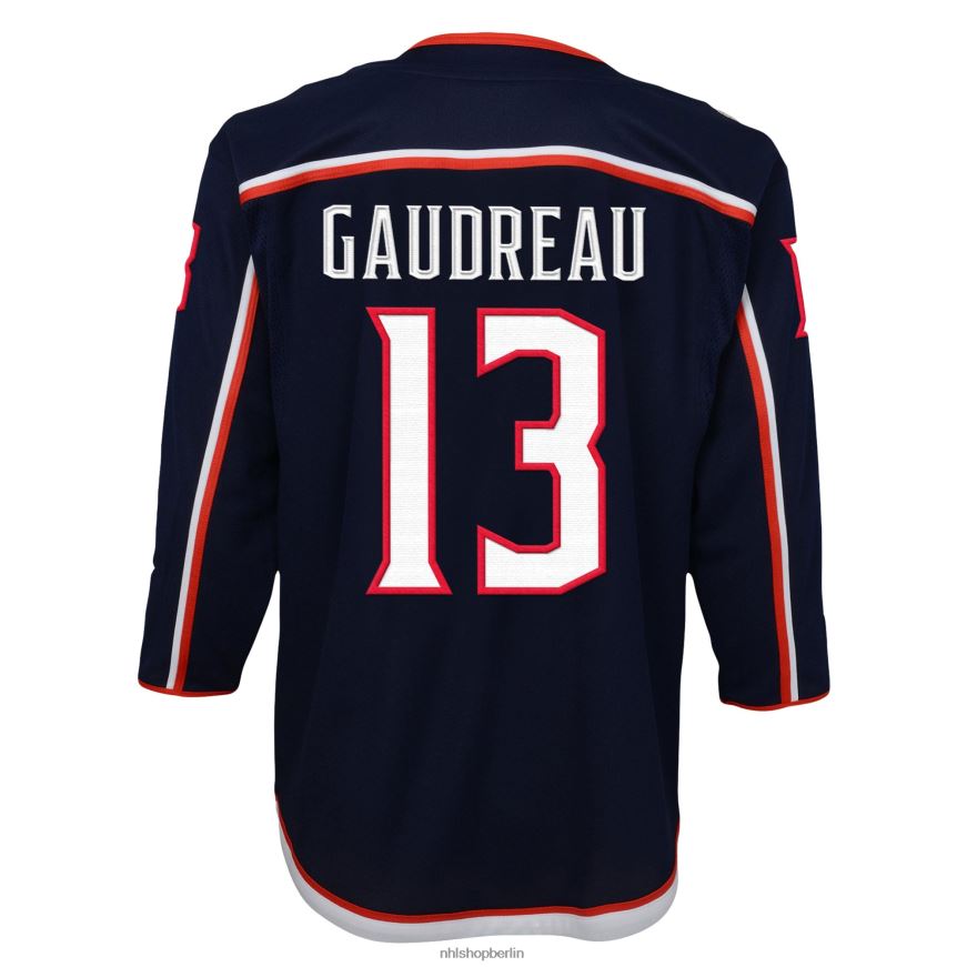 Jugend NHL Columbus Blue Jacken Johnny Gaudreau Marine 2022/23 Premier-Spieler-Trikot Kleidung BF680T1250