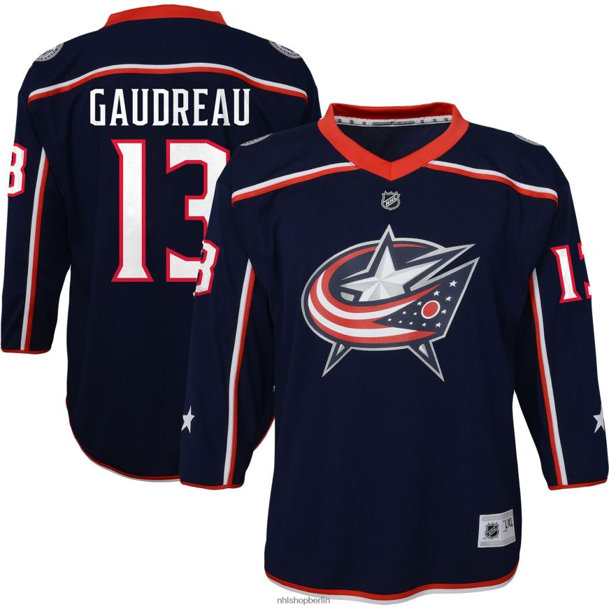 Jugend NHL Columbus Blue Jacken Johnny Gaudreau Marineblaues Replika-Spielertrikot Kleidung BF680T648