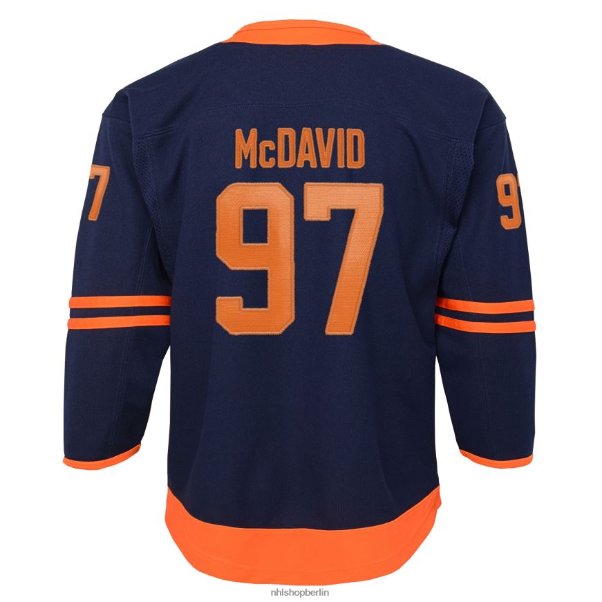 Jugend NHL Edmonton Oilers Connor McDavid Marineblaues alternatives Premier-Spieler-Trikot Kleidung BF680T170