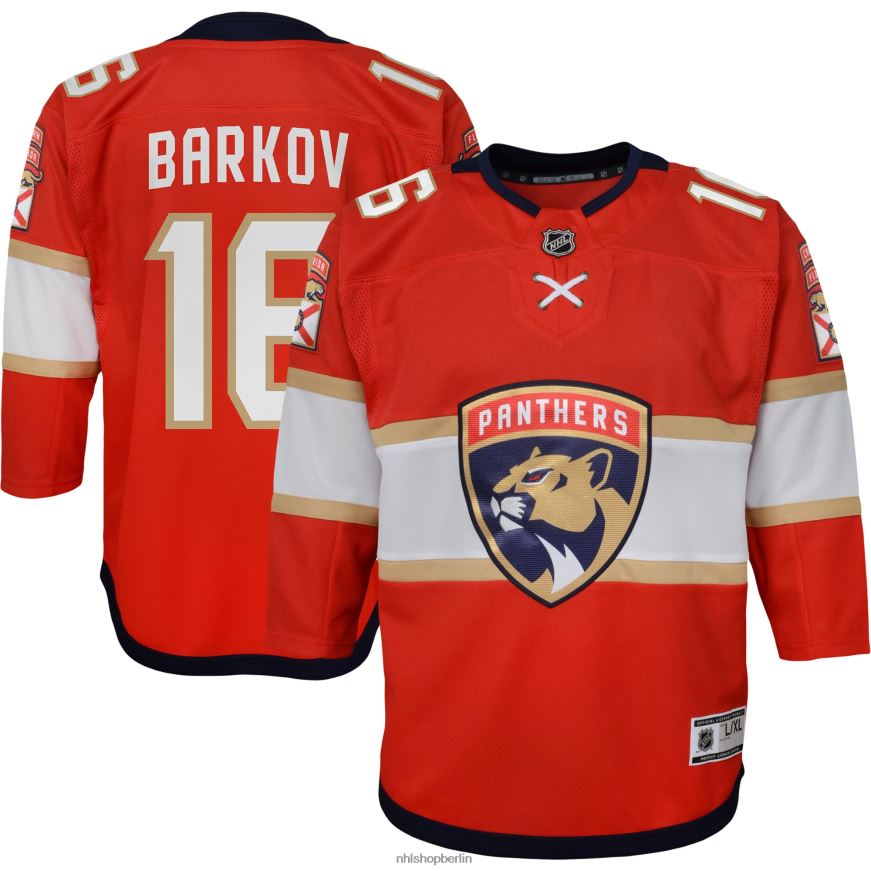 Jugend NHL Florida Panthers Aleksander Barkov rotes Replika-Spielertrikot des Heimkapitäns Kleidung BF680T820