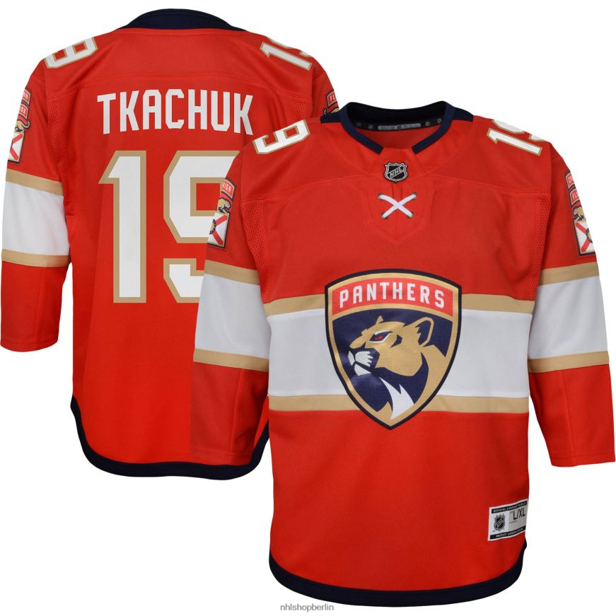 Jugend NHL Florida Panthers Matthew Tkachuk rotes Replika-Heimtrikot des Spielers Kleidung BF680T662