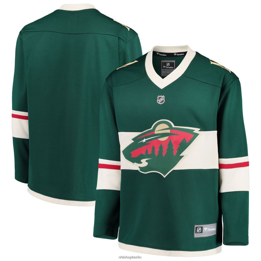 Jugend NHL Grünes Replika-Heimtrikot der Minnesota Wild Fanatics mit Logo Kleidung BF680T430