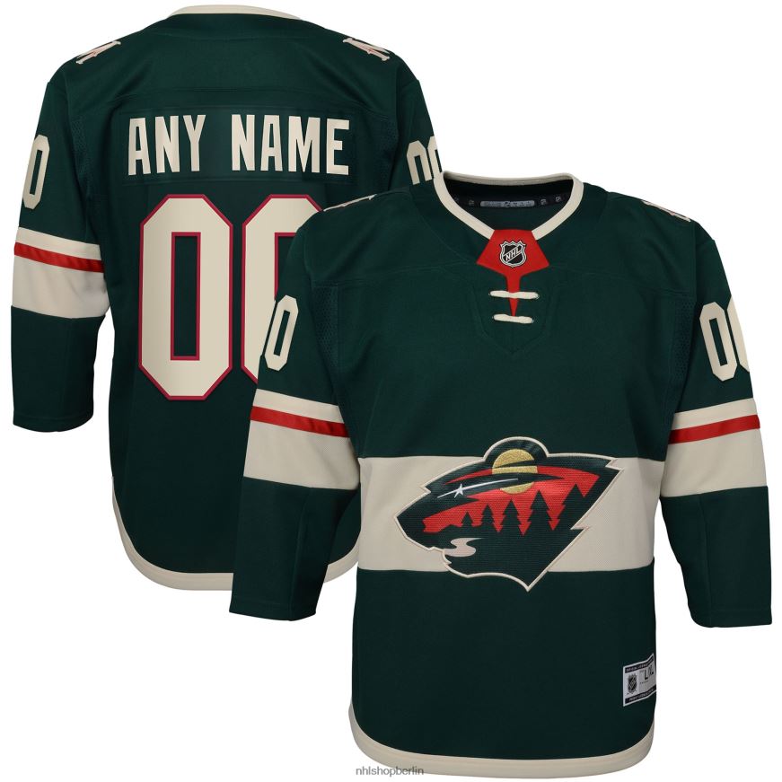 Jugend NHL Minnesota Wild Green Home Premier Custom Trikot Kleidung BF680T267