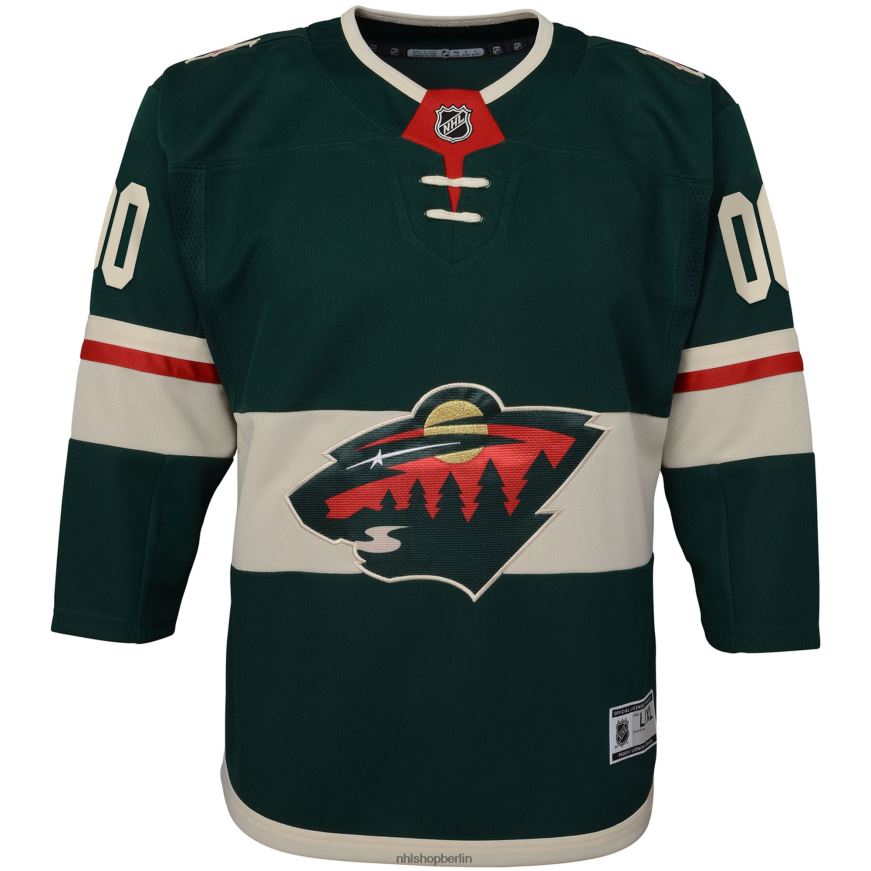 Jugend NHL Minnesota Wild Green Home Premier Custom Trikot Kleidung BF680T267