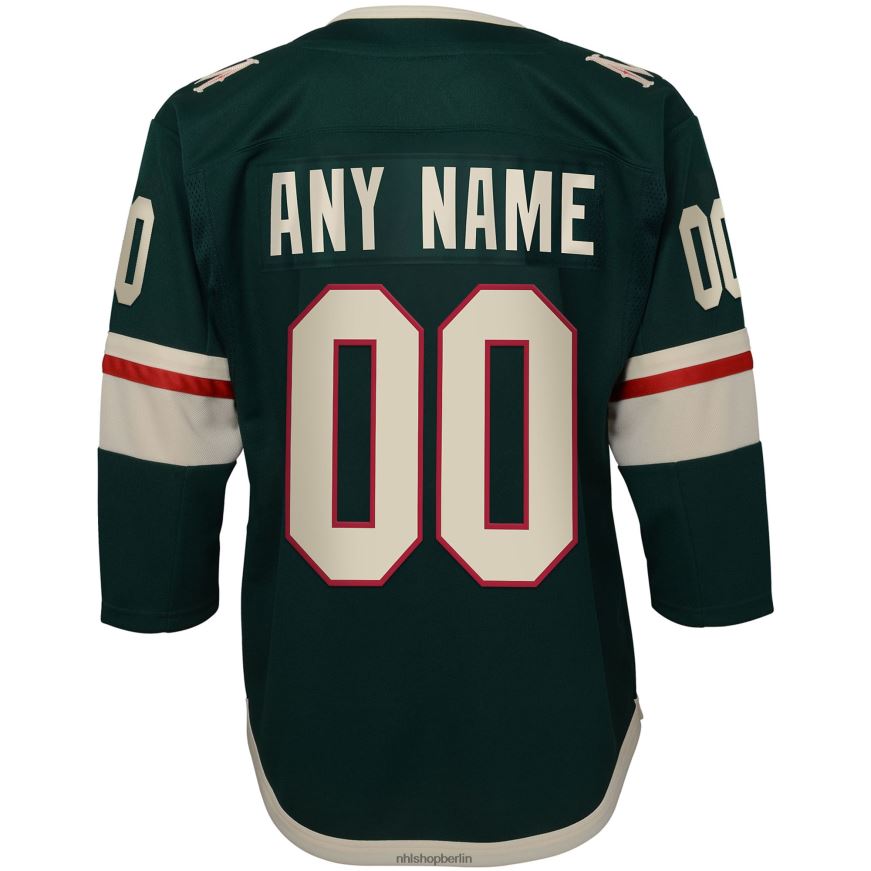 Jugend NHL Minnesota Wild Green Home Premier Custom Trikot Kleidung BF680T267