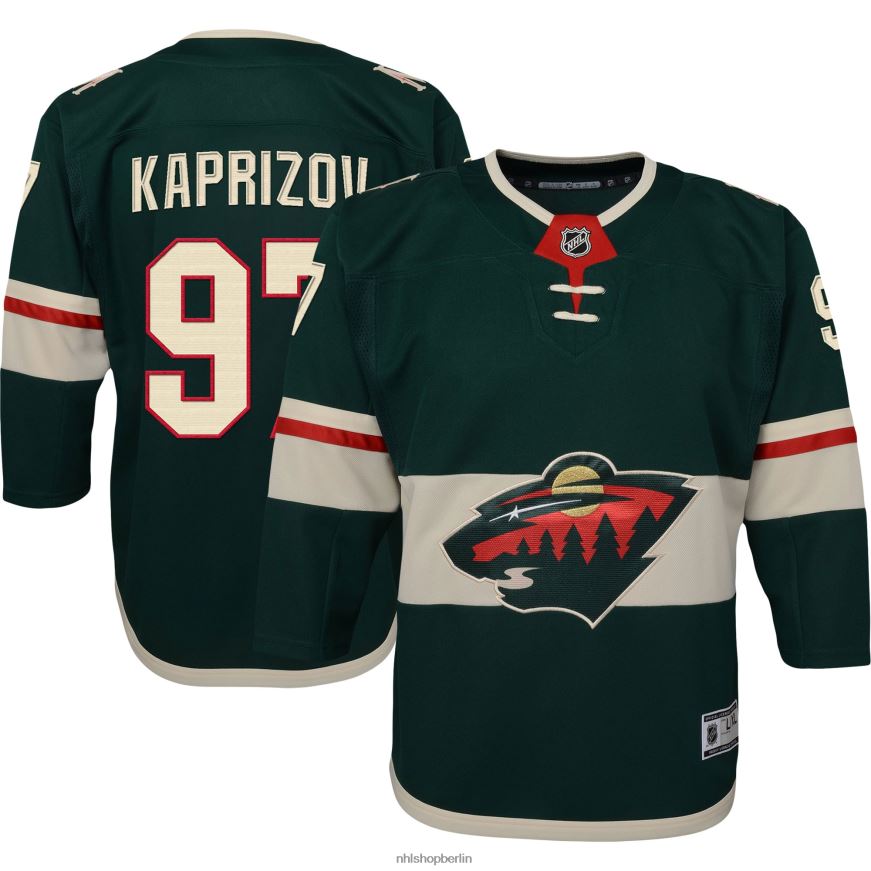 Jugend NHL Minnesota Wild Kirill Kaprizov Grünes Home-Premier-Spieler-Trikot Kleidung BF680T83