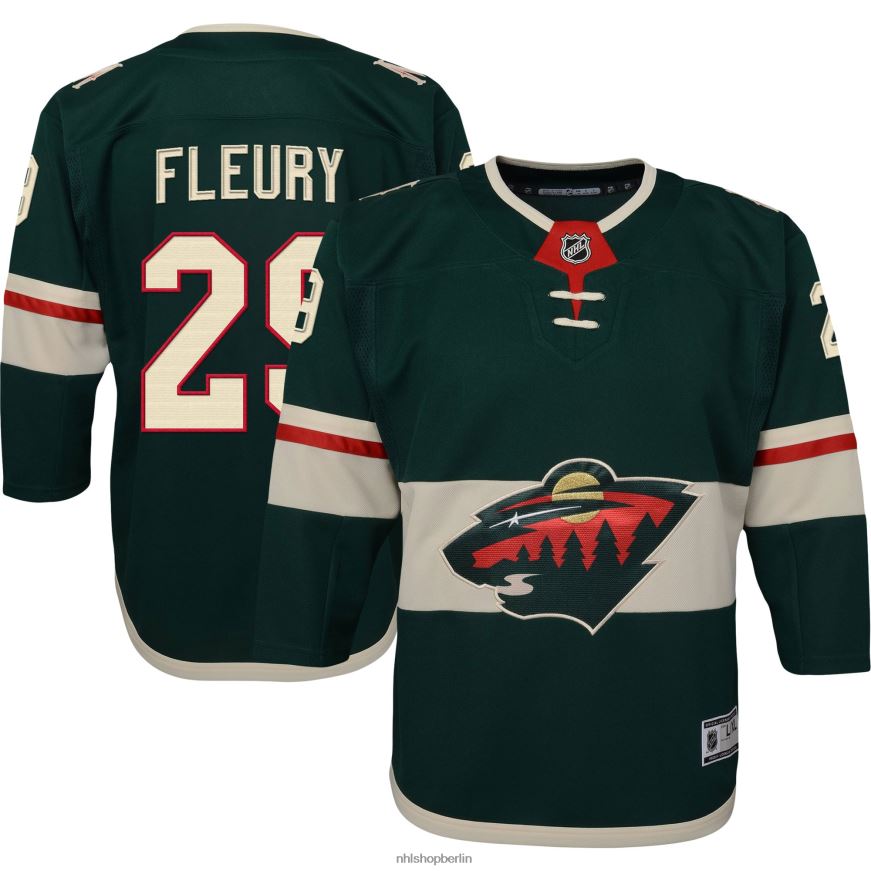 Jugend NHL Minnesota Wild Marc-Andre Fleury Green Heim-Premier-Spieler-Trikot Kleidung BF680T176