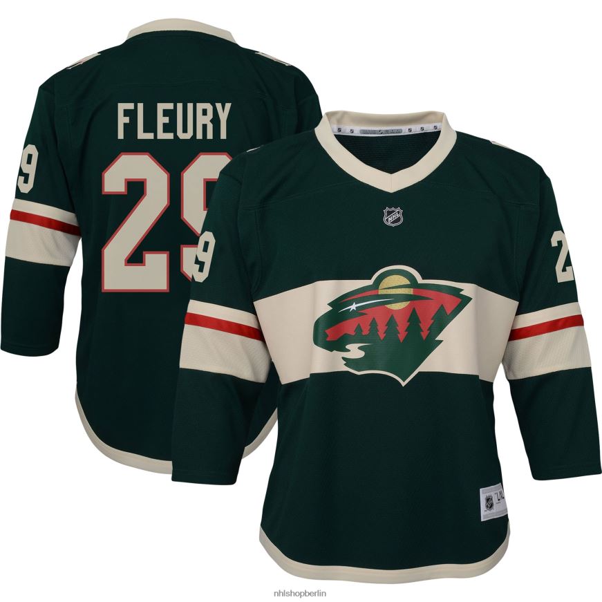 Jugend NHL Minnesota Wild Marc-Andre Fleury Grünes Replika-Spielertrikot Kleidung BF680T351