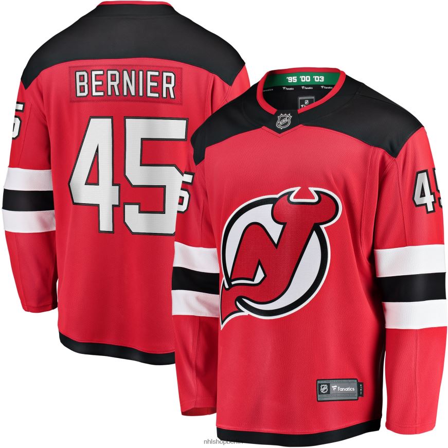 Jugend NHL New Jersey Devils Jonathan Bernier Fanatics-gebrandetes rotes Breakaway-Spielertrikot Kleidung BF680T2048