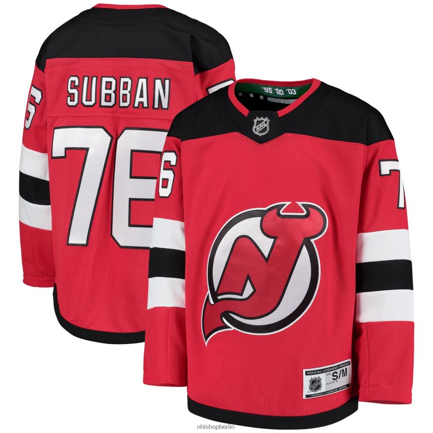 Jugend NHL New Jersey Devils pk Rotes Subban-Heim-Premier-Spieler-Trikot Kleidung BF680T1756