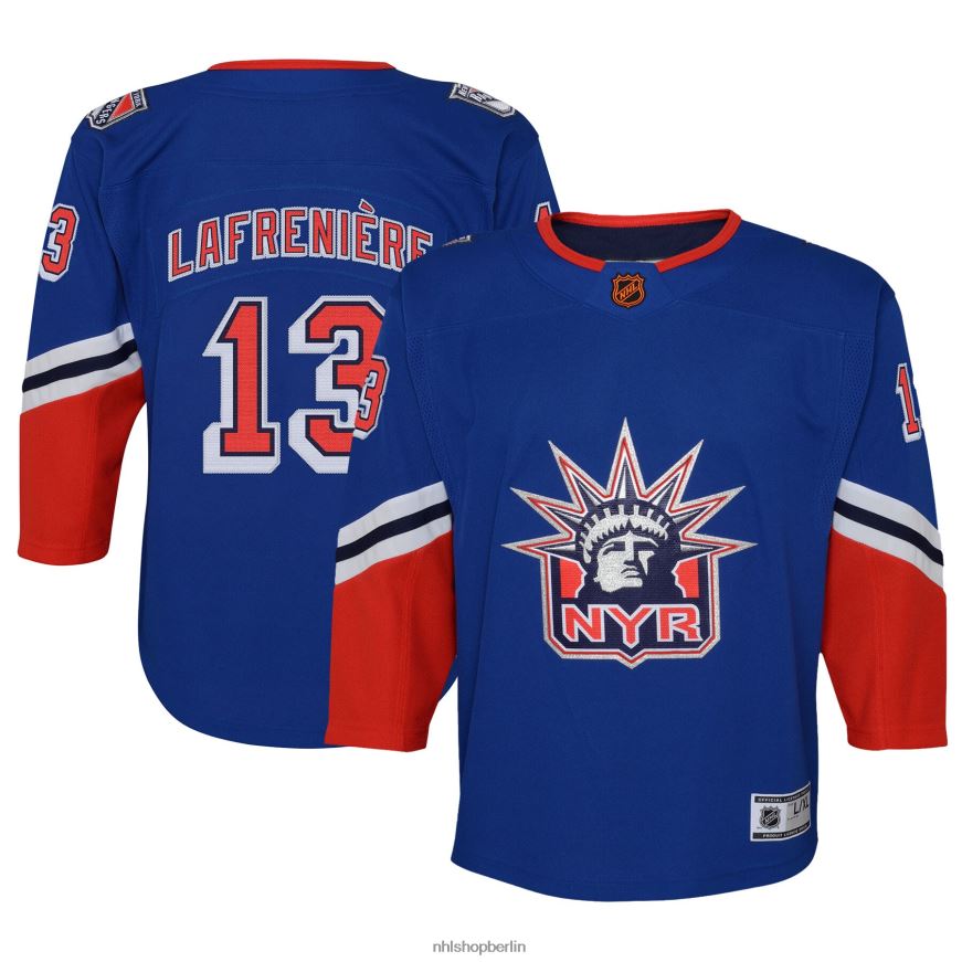 Jugend NHL New York Rangers Alexis Lafreniere Royal Special Edition 20 Premier-Spieler-Trikot Kleidung BF680T1143