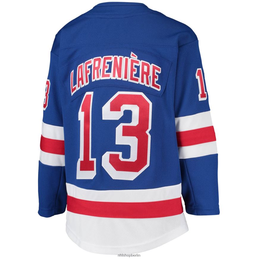 Jugend NHL New York Rangers Alexis Lafreniere blaues Home-Premier-Spieler-Trikot Kleidung BF680T448