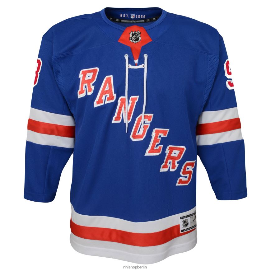 Jugend NHL New York Rangers Mika Zibanejad blaues Home-Premier-Spieler-Trikot Kleidung BF680T118