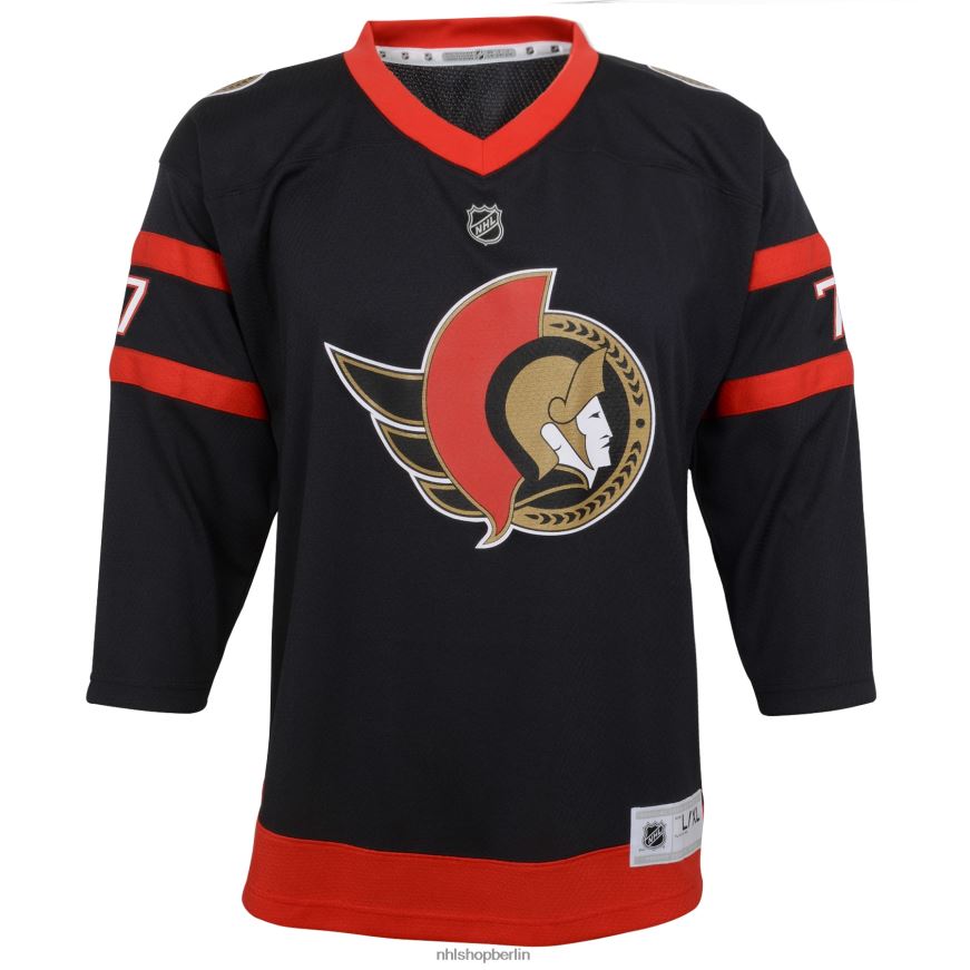 Jugend NHL Ottawa Senators Brady Tkachuk Schwarzes 2020/21 Heim-Replik-Spielertrikot Kleidung BF680T836