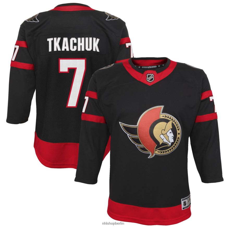 Jugend NHL Ottawa Senators Brady Tkachuk Schwarzes Heim-Premier-Spieler-Trikot 2020/21 Kleidung BF680T2155