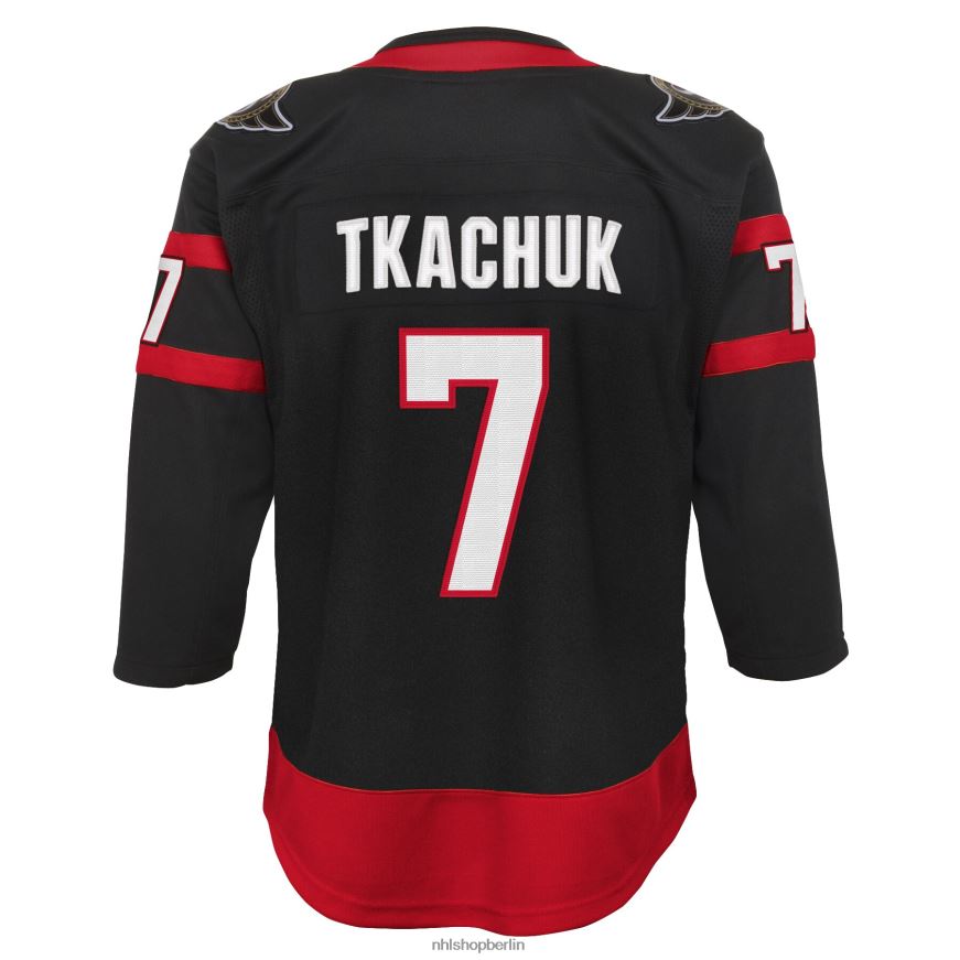 Jugend NHL Ottawa Senators Brady Tkachuk Schwarzes Heim-Premier-Spieler-Trikot 2020/21 Kleidung BF680T2155