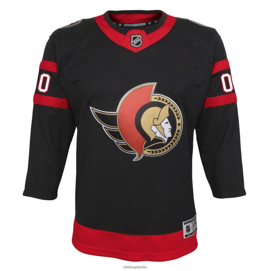 Jugend NHL Ottawa Senators schwarzes Home-Premier-Trikot nach Maß Kleidung BF680T1175