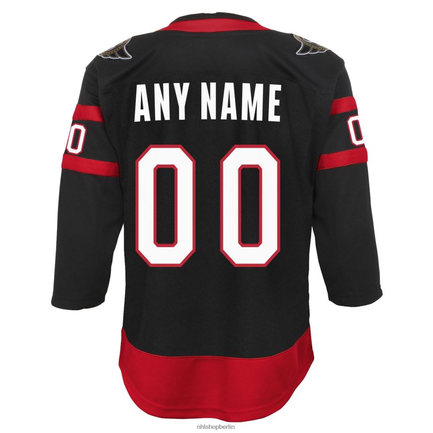 Jugend NHL Ottawa Senators schwarzes Home-Premier-Trikot nach Maß Kleidung BF680T1175