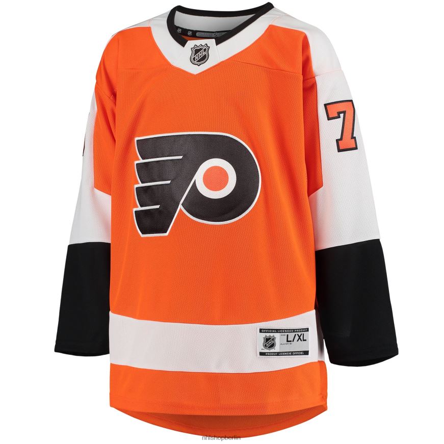 Jugend NHL Philadelphia Flyers Carter Hart Orange Heim-Premier-Spieler-Trikot Kleidung BF680T798