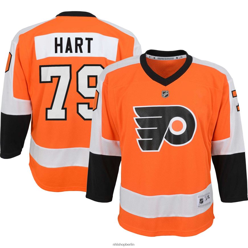 Jugend NHL Philadelphia Flyers Carter Hart Orange Heim-Replik-Spielertrikot Kleidung BF680T678