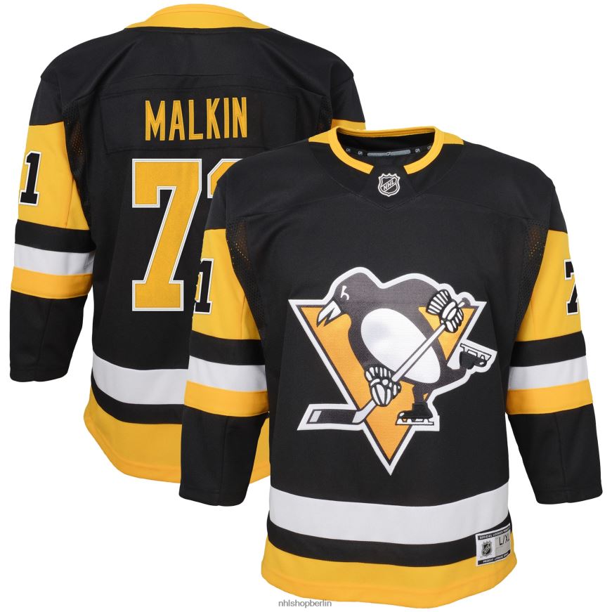 Jugend NHL Pittsburgh Penguins Evgeni Malkin schwarzes Premier-Spieler-Heimtrikot Kleidung BF680T428