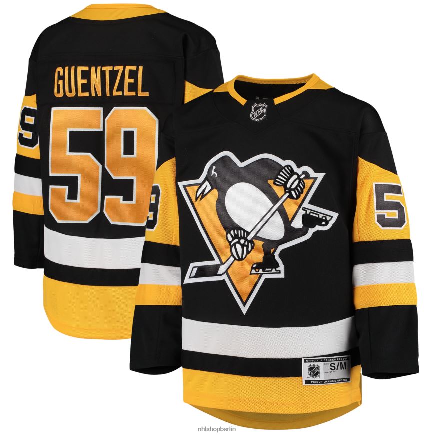 Jugend NHL Pittsburgh Penguins Jake Guentzel Schwarzes Home-Premier-Spieler-Trikot Kleidung BF680T463