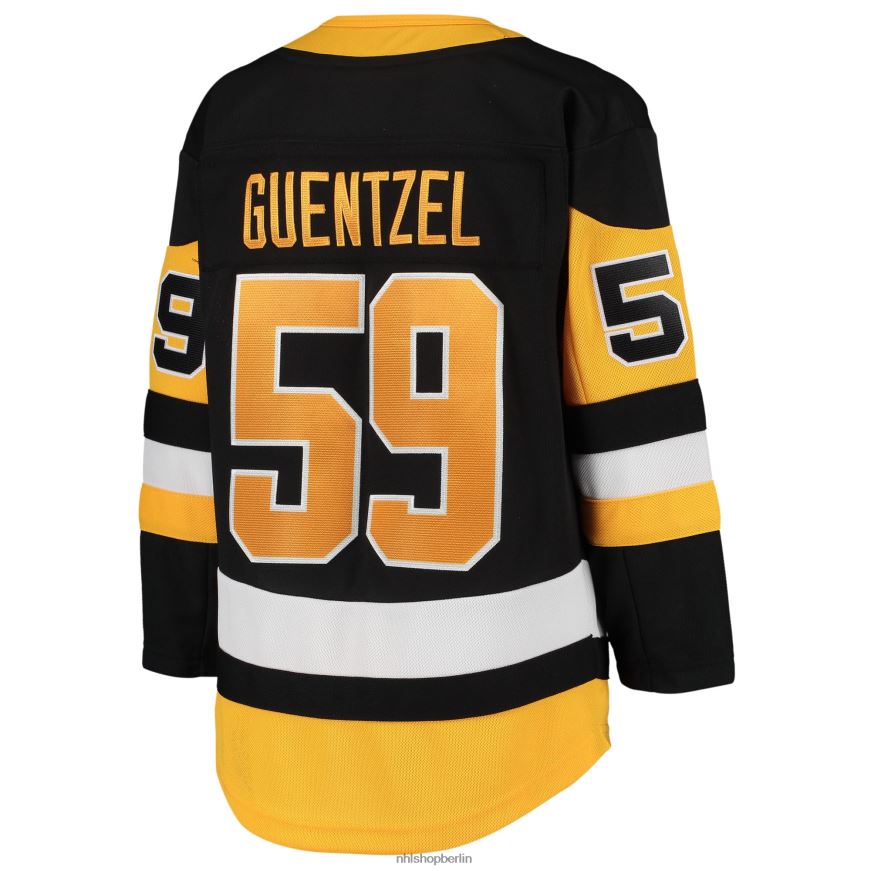 Jugend NHL Pittsburgh Penguins Jake Guentzel Schwarzes Home-Premier-Spieler-Trikot Kleidung BF680T463