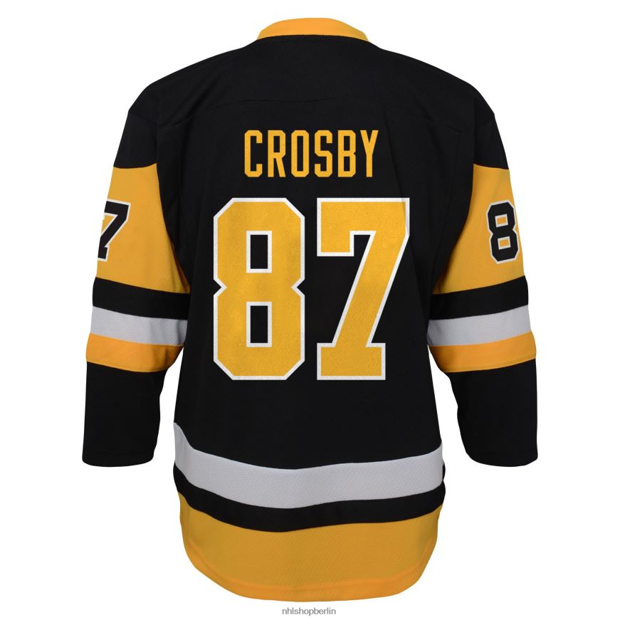 Jugend NHL Pittsburgh Penguins Sidney Crosby schwarzes Heim-Replika-Spielertrikot mit Kapitänspatch Kleidung BF680T56