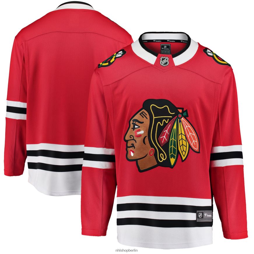 Jugend NHL Rotes Breakaway-Heimtrikot der Chicago Blackhawks mit Fanatiker-Logo Kleidung BF680T619