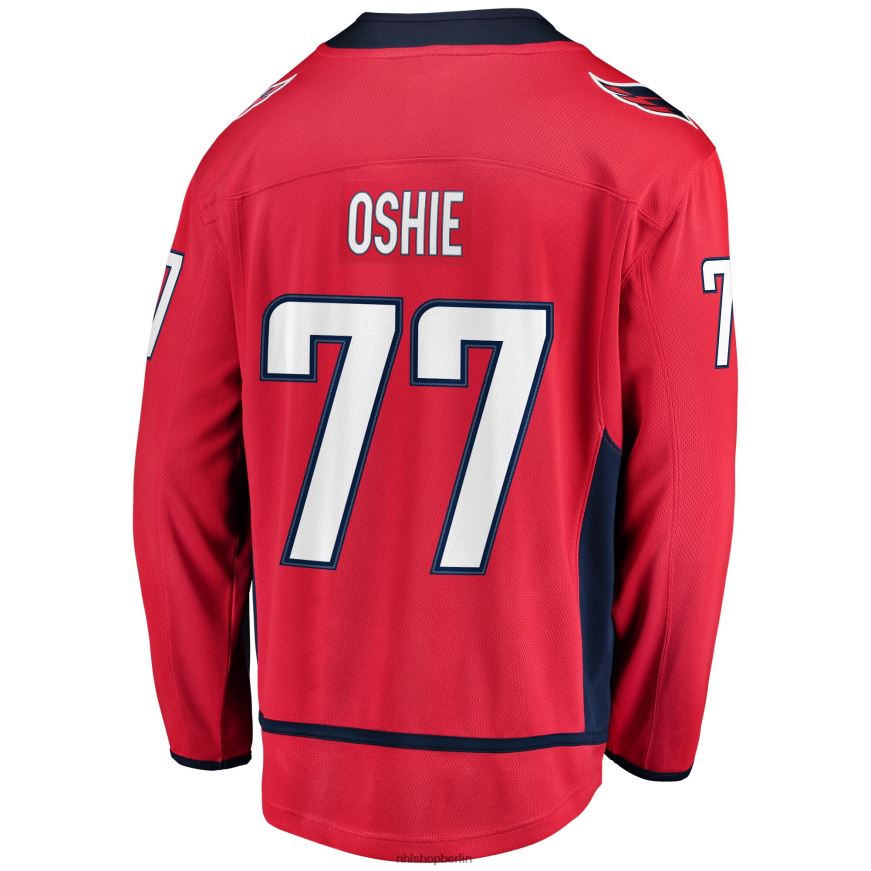 Jugend NHL Rotes Heim-Ausreißertrikot der Washington Capitals mit TJ-Oshie-Fanatiker-Logo Kleidung BF680T1112