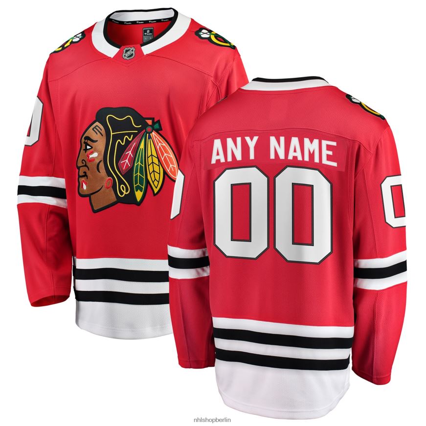 Jugend NHL Rotes Home-Breakaway-Trikot der Chicago Blackhawks mit Fanatics-Logo Kleidung BF680T755