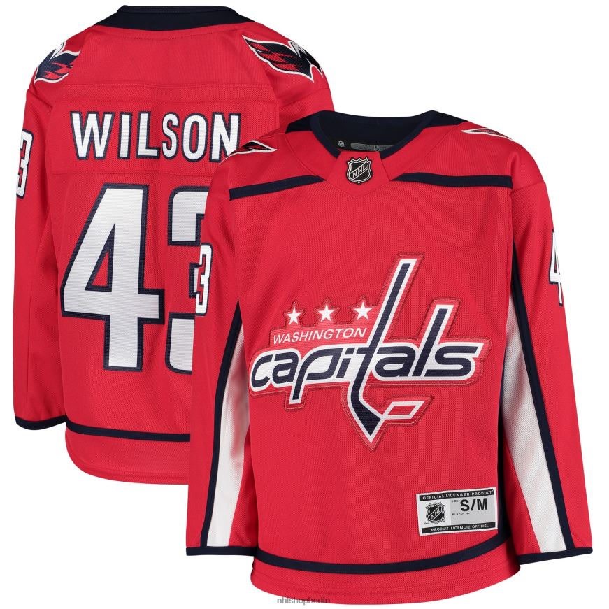 Jugend NHL Rotes Premier-Spieler-Heimtrikot der Washington Capitals von Tom Wilson Kleidung BF680T1754