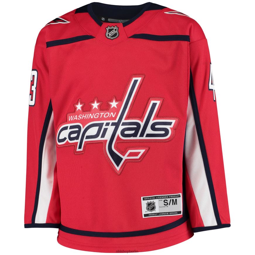 Jugend NHL Rotes Premier-Spieler-Heimtrikot der Washington Capitals von Tom Wilson Kleidung BF680T1754