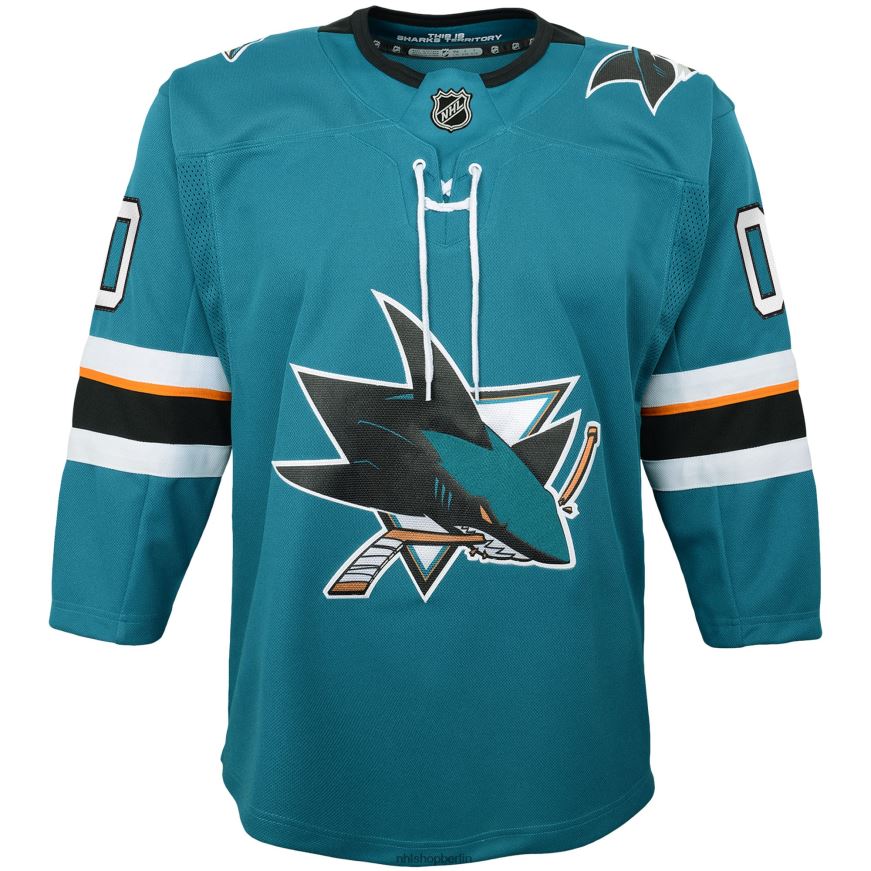 Jugend NHL San Jose Sharks Teal 2019/20 Heim-Premier-Trikot nach Maß Kleidung BF680T1916