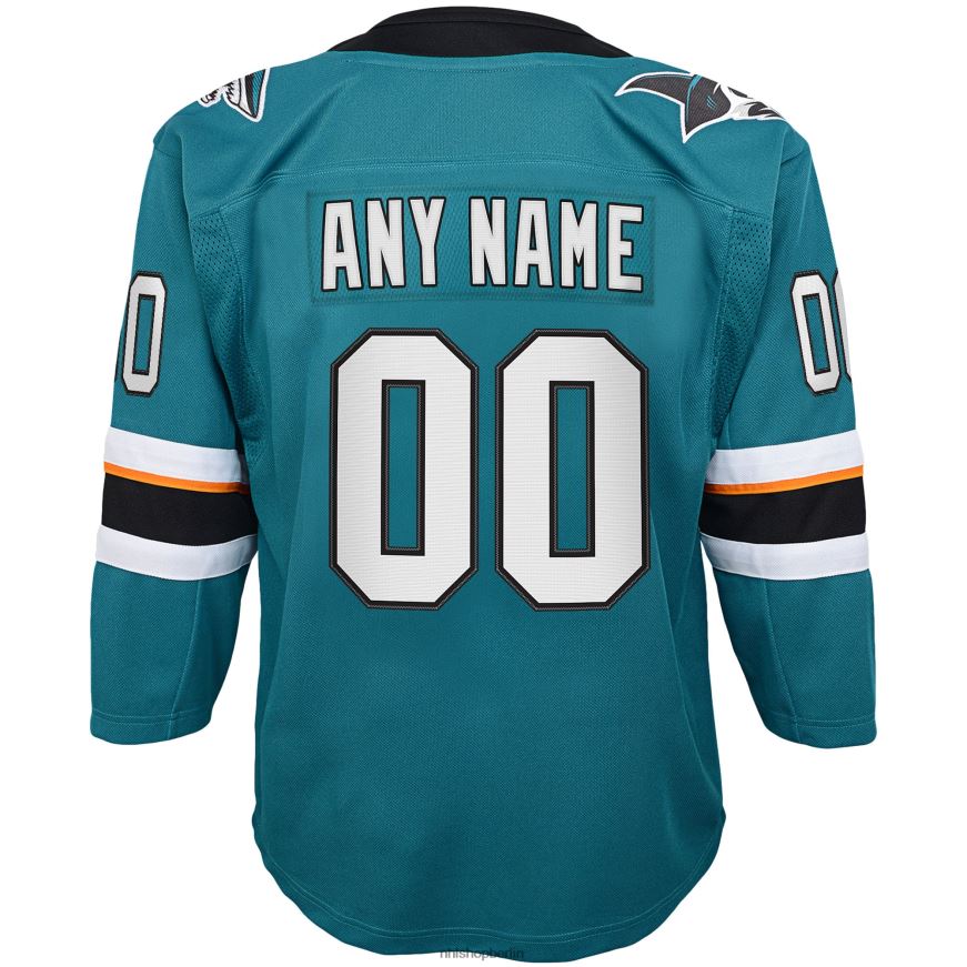 Jugend NHL San Jose Sharks Teal 2019/20 Heim-Premier-Trikot nach Maß Kleidung BF680T1916